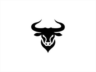 Bold Silhouette of a Longhorn Bull's Head