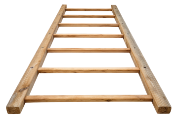 Wooden ladder isolated with transparent background