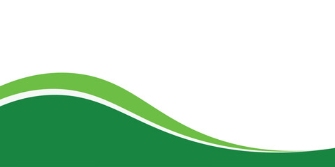 Abstract White and Green wave wide background banner. modern eps10