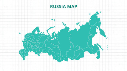 Fototapeta premium A Map highlighting Russia Map, Russia modern map with Grey Color Hi detailed Vector, geographical borders