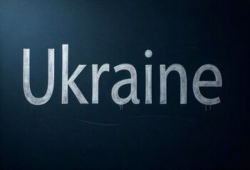 Obraz premium The word Ukraine. Blue and yellow letters