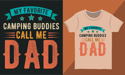 Obraz premium Camping Dad Typography T-shirt Design Template, Camping Shirt Design, Gift for Dad, Vintage Father's Day Special Shirt