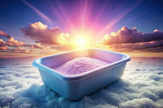Clean Pet Litter Box Subscription, Frost Effect, Pink Lavender Sky Silhouette