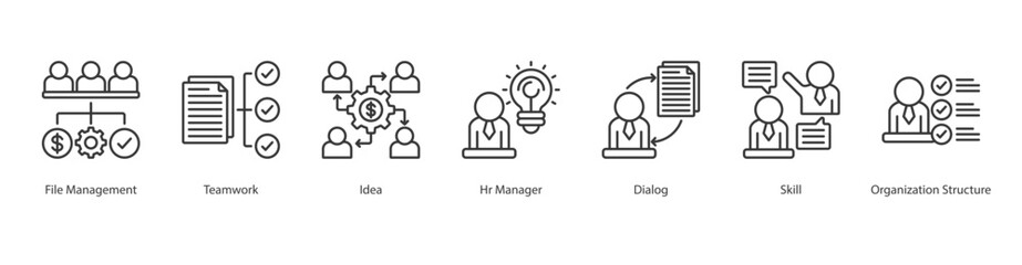 Workforce Planning Icon Sheet workflow, file management, teamwork, idea, hr manager, dialog, skill