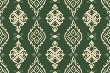 Seamless Traditional Green Ikat Pattern