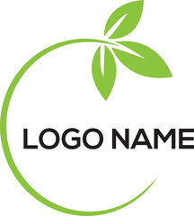 eco friendly logo vector logo design leaf circle, green tea herbal, natural medicine, sprout with green leafs