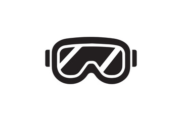 Safety googles black color vector silhouette illustration isolated in white background