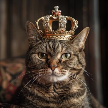 Cat with a crown royal demeanor