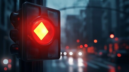 3D rendering of a red emergency siren flashing for police ambulance or security alerts