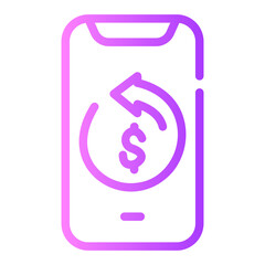 refund Line Gradient Icon