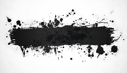Obraz premium Black Ink Splatter Banner with Empty Space for Custom Text