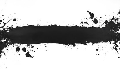 Black Ink Splatter Banner with Space for Text and Creative Designs