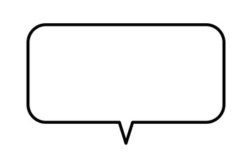吹き出し　シンプル　四角　角丸　黒縁　白　単体