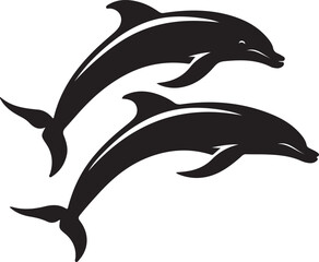 Fototapeta premium Graceful Dolphins: The Elegance of Underwater Ballet 