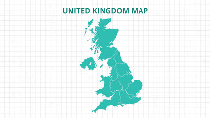 Fototapeta premium A Map highlighting United Kingdom Map, United Kingdom modern map with Grey Color Hi detailed Vector, geographical borders