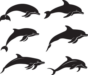 Naklejka premium Graceful Aquatics: The Elegant Dance of Dolphins 