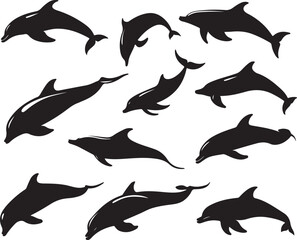 Fototapeta premium Graceful Aquatics: The Elegant Dance of Dolphins 