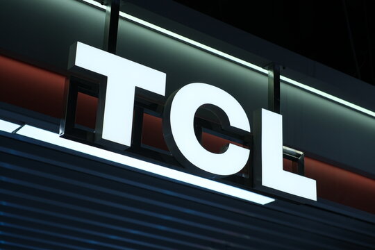 Shanghai,China-April 20th 2024: TCL company brand logo  