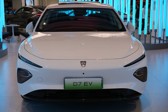 Shanghai,China-April 20th 2024: Roewe D7 EV front view