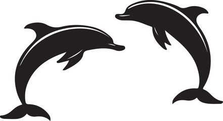 Naklejka premium Graceful Dolphin Silhouettes Collection