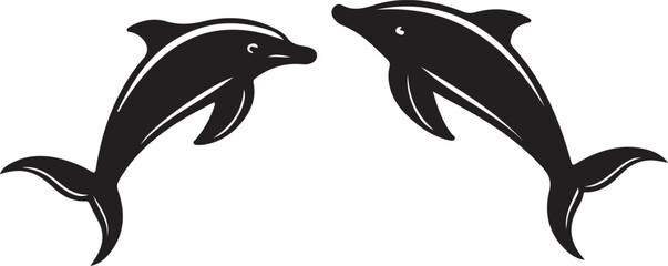 Obraz premium Graceful Dolphin Silhouettes Collection