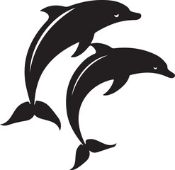 Obraz premium Graceful Dolphin Silhouettes Collection