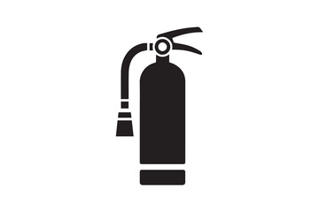 fire extinguisher icon black color vector silhouette illustration isolated in white background