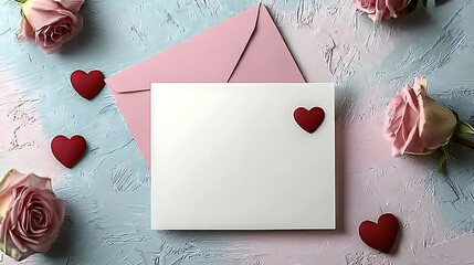 Romantic Love Letter on Pastel Background