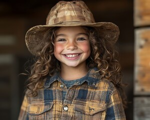 Smiling Child in Cowboy Hat