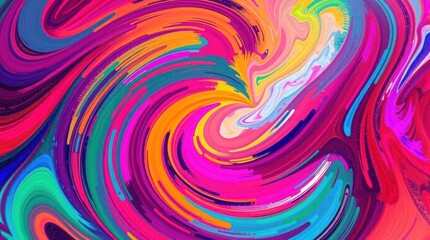 Abstract Swirl of Vibrant Colors Creates a Dynamic and Energetic Design