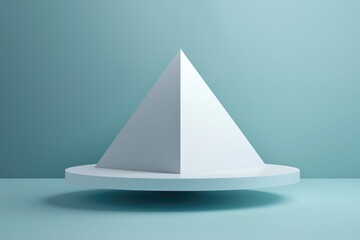 Fototapeta premium 3D floating pyramid design for innovative product display, ideal for modern product mockups.