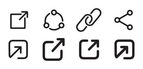 Share icon set. Icons share isolated on white background. simple modern black  vector icon. vector  illustration eps 10.