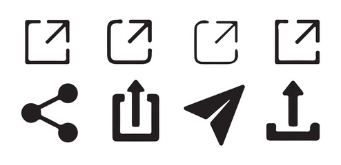 Share icon set. Icons share isolated on white background. simple modern black  vector icon. vector  illustration eps 10.