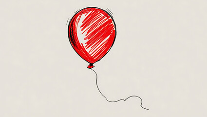 Obraz premium Vibrant Red Balloon Illustration