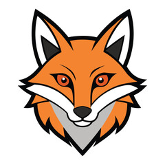 fox head vector illustration on white background