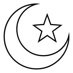 Moon crescent icon set. Different shapes of moon. Vector design elements.