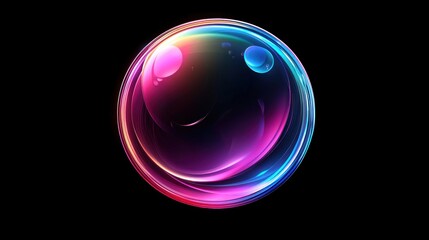 Obraz premium A Stunning Bubble Effect with Realistic, Vibrant Colors and Beautiful Reflections in Every Surface