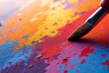 Fototapeta premium Vibrant Expressive Paintings with Fluid Strokes Title: Colorful Brushwork Masterpiece Illustrations
