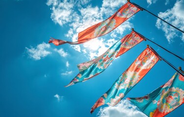 Colorful Flags against Sky