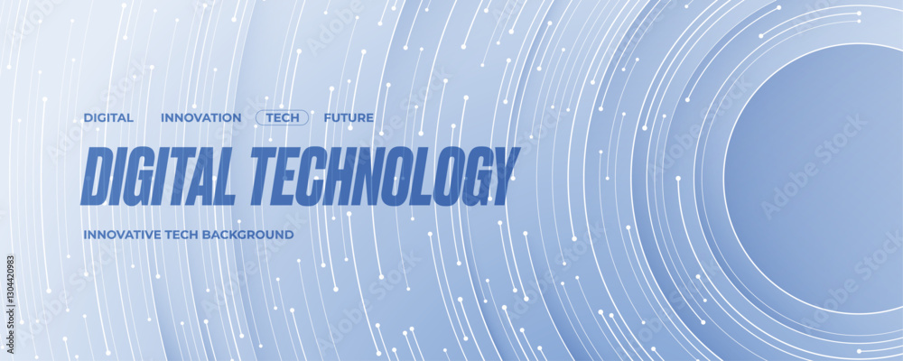 Poster Modern white digital background with thin lines and circle circuit wires on circuit AI board. Tech bg. Blue elegant web banner for presentation.  Abstract technology vector illustration.