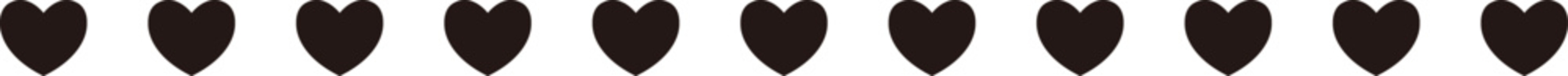 Heart shape divider brder silhouette flat vector illustration.
Simple heart border dividing line silhouette.
Transparent background.
