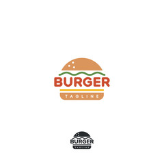 Burger fast food cafe food delivery vector logo