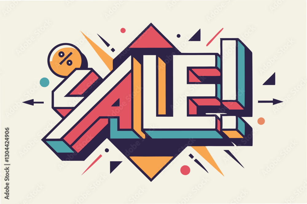 Poster creative vector illustration showcasing a vibrant sale announcement with bold typography and dynamic