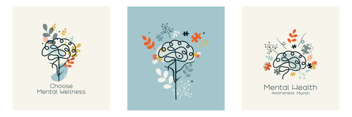 Mental Health theme card set.