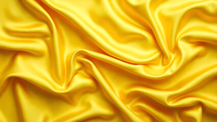 Obraz premium Vibrant Yellow Silky Fabric Flowing Gracefully Against Soft Background