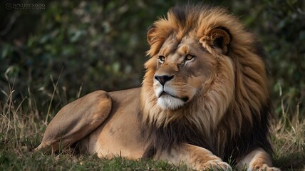 Fototapeta premium male lion in the wild