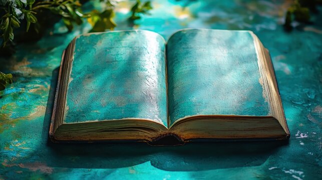 A captivating book, its pages adorned with a bookmark that whispers tales of adventure and discovery, rests on a vibrant background, inviting the eye to explore its depths and add a personalized