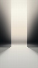 Abstract Corridor of Light: An architectural marvel presents an open pathway with shadows, evoking a sense of mystery and potential, leading the eye towards a captivating light source.