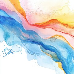 Abstract Watercolor Art Liquid Lines Fluid Colors Artistic Expression