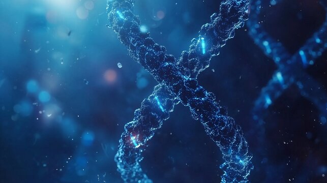 Dna helix structure symbolizing chromosomal disorders, highlighting genetic complexity.